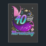 40 Years Old Mermaid 40th Birthday Wife Girlfriend Postcard<br><div class="desc">40 Years Old Gift for Mermaid 40th Birthday Wife Girlfriend.</div>