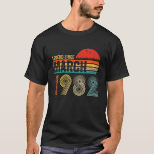 40 Years Old Retro Birthday Gifts Legend Since Mar T-Shirt
