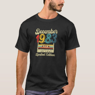 40 Years Old Retro December 1983 Cassette 40th Bir T-Shirt