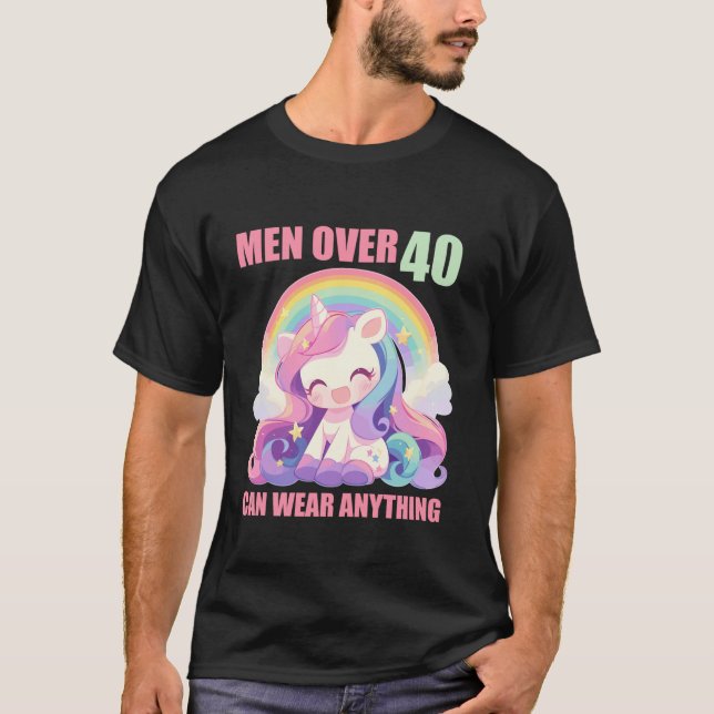 40 Years Old Unicorn for Men Funny 40 Birthday T-Shirt (Front)