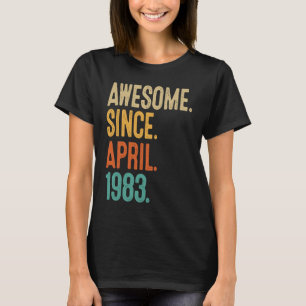 40 Years Old Vintage April 1983 40th Birthday 2 T-Shirt