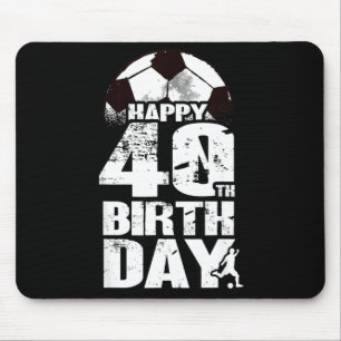 40 Years Old Vintage Soccer 40th Birthday T Shirt  Mouse Mat