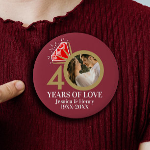 40 years ruby wedding anniversary ring photo 3 cm round badge