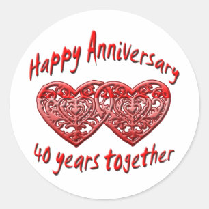 40 Years Together Classic Round Sticker