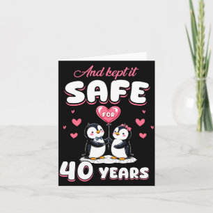 40 Years Wedding Anniversary Penguin Couples Match Card