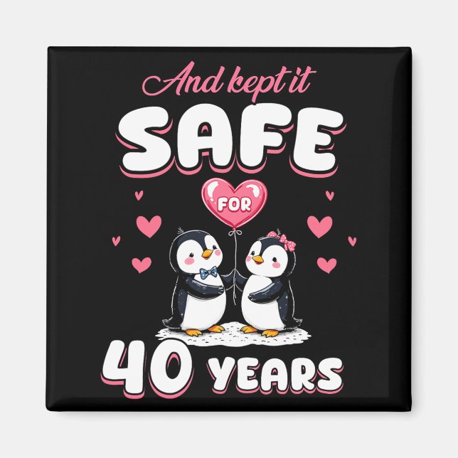 40 Years Wedding Anniversary Penguin Couples Match Magnet (Front)