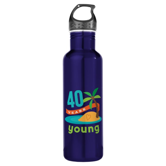 40 Years Young Birthday 710 Ml Water Bottle (Front)