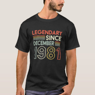 40 Yrs Old Legendary Since December 1981 40Th Birt T-Shirt