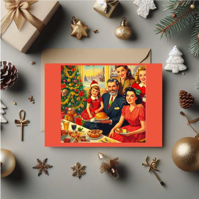 40's Christmas fun poster Christmas card (The 40s feel Holiday Season. A fun card for the family and friends. Personalize the words and names.)