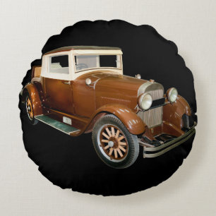40s Vintage Automobile - Transportation Round Cushion