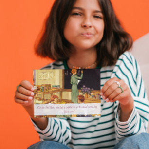 40s Vintage Classroom Thank you Teacher Postcard