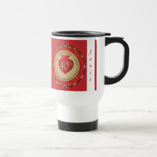 40th/15th Ruby Wedding Anniversary Travel Mug