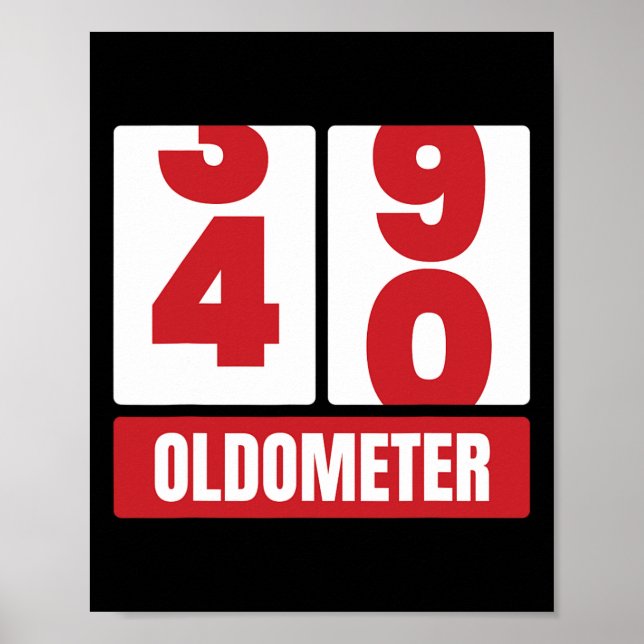 40th 40 Birthday Funny Gift Men Women Oldometer -4 Poster (Front)