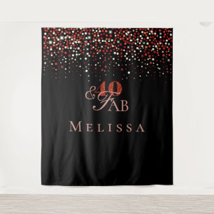 40th (40 & fab)) birthday confetti design Tapestry