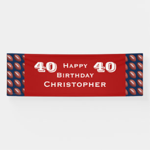 40th, 45th Birthday Party Football Banner, Jumbo Banner