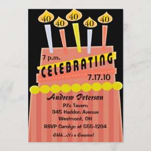 40th - 49th Birthday Party Personalised Invitation