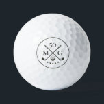 40th 50th 60 Birthday Golf Monogram Modern Balls<br><div class="desc">Looking for the perfect gift for Dad and customisable? Celebrate Father's Day and his birthday with a personalised golf-themed 40th 50th 60 Birthday Golf Monogram Golf design</div>