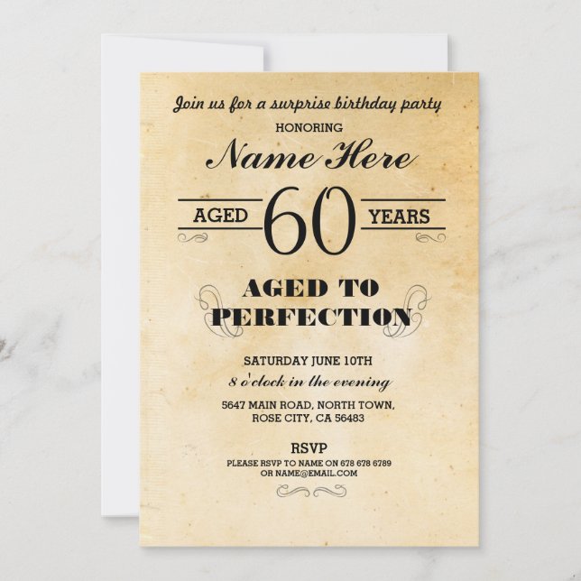 40TH 50TH 60TH 70TH ANY AGE BIRTHDAY PARTY INVITE (Front)