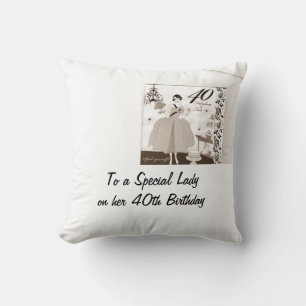 "40th AND FABULOUS BIRTHDAY PILLOW" Cushion