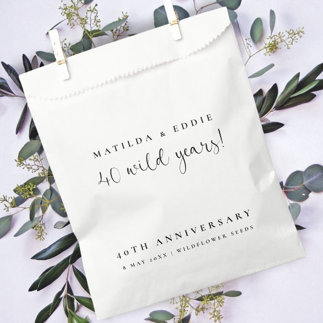 40th Anniversary | 40 Wild Years Wildflower Seeds Favour Bags (Creator Uploaded)