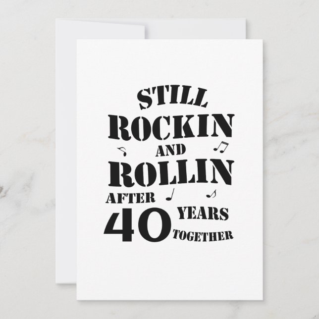 40th Anniversary - 40 Years Anniversary Couples Card (Front)