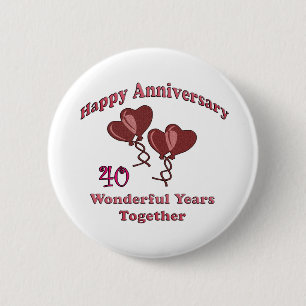 40th. Anniversary 6 Cm Round Badge