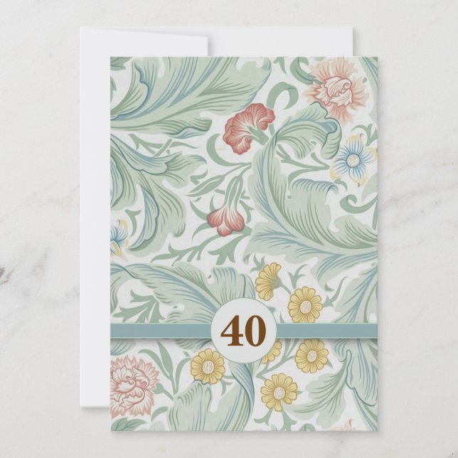 40th anniversary beautiful vintage invitations (Front)