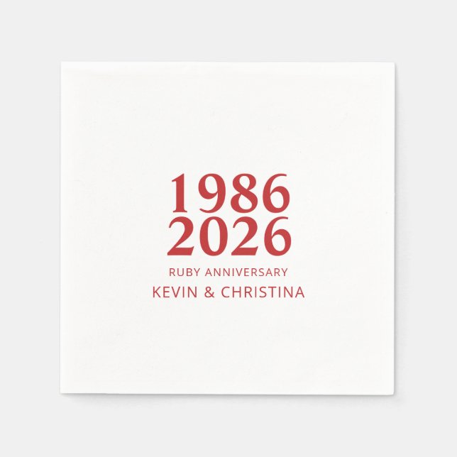 40th Anniversary Cocktail Napkins (Front)