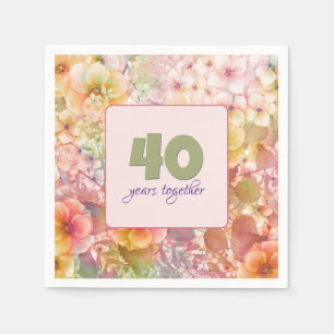 40th Anniversary Cosmos Floral Garden   Napkin