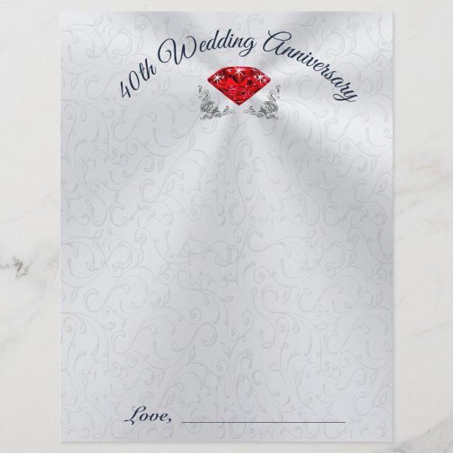 40th Anniversary Paper Offset for 3 Binder Holes (Front)