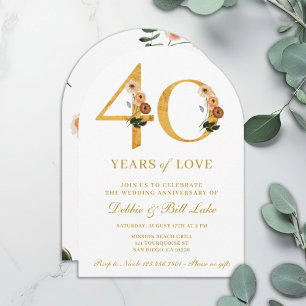 40th Anniversary Party Wildflower 40 Years of Love Invitation
