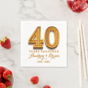 40th Anniversary Personalised Napkin
