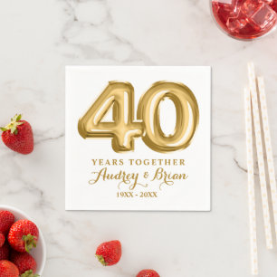 40th Anniversary Personalised Napkin