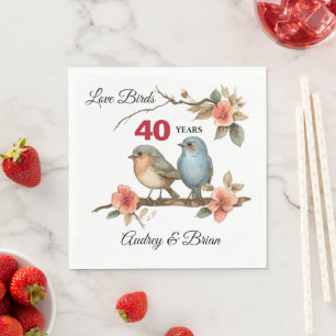 40th Anniversary Personalised Napkins