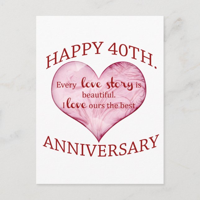 40th. Anniversary Postcard (Front)