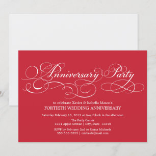40th Anniversary Red Invitation