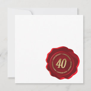 40th anniversary red wax seal card