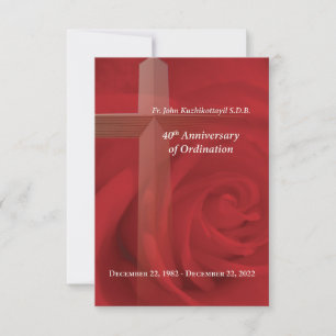 40th Anniversary Roses Prayer Card Front