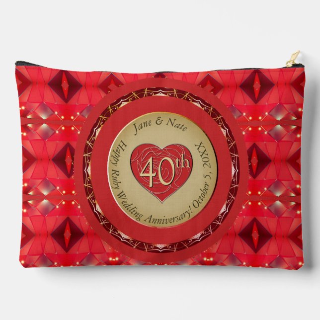 40th Anniversary Ruby  Accessory Pouch (Back)