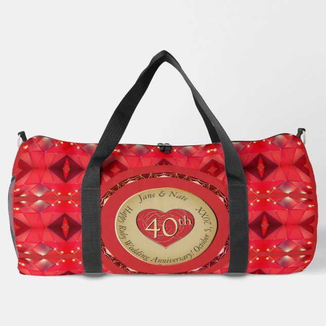 40th Anniversary Ruby  Duffle Bag (Back)