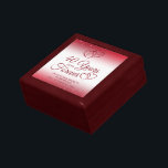 40th Anniversary Ruby Hearts 40 YEARS INTO FOREVER Gift Box<br><div class="desc">Celebrate a 40th wedding anniversary with these ruby red and white editable personalised gift box featuring an elegant calligraphy script typography design of 40 YEARS INTO FOREVER accented with interlocking linked hearts and confetti against a faux brushed metallic ruby background and personalised with the couple's names and dates. The design...</div>