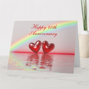 40th Anniversary Ruby Hearts Card