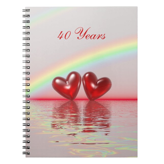 40th Anniversary Ruby Hearts Notebook (Front)
