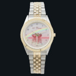 40th Anniversary Ruby Hearts Watch<br><div class="desc">Watch with my original computer artwork of two ruby coloured hearts floating on the water under a rainbow with changeable text that says "40 Years".</div>