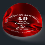 40th Anniversary Ruby Wedding Gift Personalised Paperweight<br><div class="desc">Typography editable script text  with personal names wedding anniversary date,  in ruby red and white tones; an elegant and stylish keepsake gift in celebration of a fortieth ruby wedding anniversary.</div>