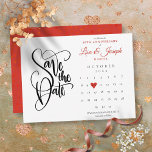 40th Anniversary Save the Date Calendar Ruby Heart Announcement Postcard<br><div class="desc">This pretty 40th anniversary save the date card features a calendar and pretty ruby love heart highlighting your special date. The reverse features ruby heart confetti. Designed by Thisisnotme©</div>