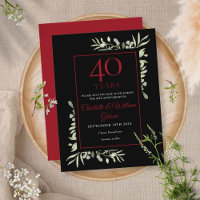 40th Anniversary Save the Date Greenery Leaves
