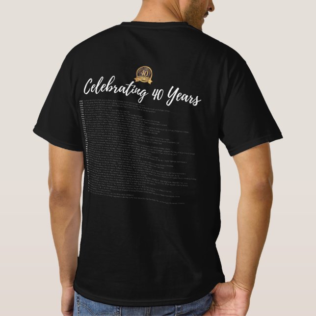 40th Anniversary Show Title T-Shirt - Black (Back)