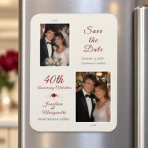 40th Anniversary Then and Now Photo Save the Date