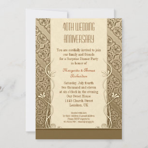 40th anniversary vintage invitations